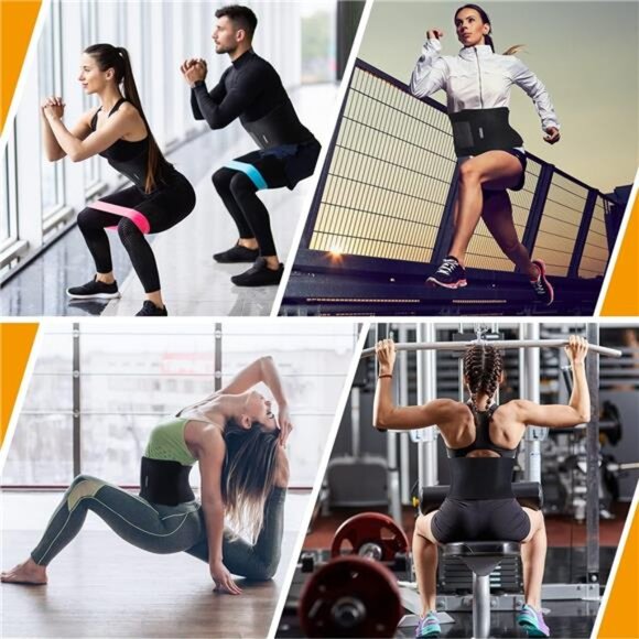 Waist Trimmer, Adjustable Neoprene Ab Trainer Belt for Back Support, Sweat Band - Picture 7 of 8